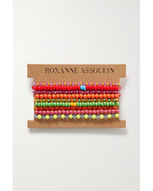 ROXANNE ASSOULIN New Patchwork set of 12 beaded bracelets