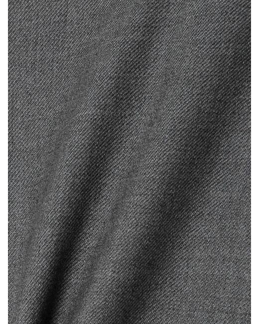 Valentino Garavani Gray Wool-Twill Straight-Leg Pants