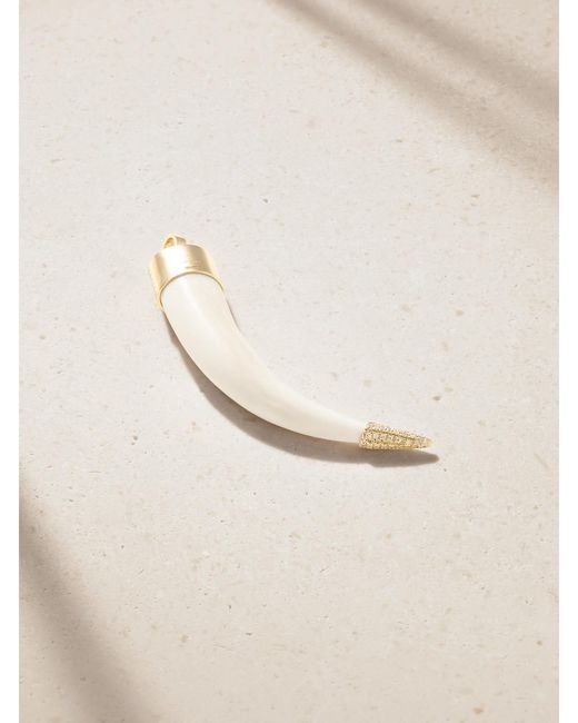 Jacquie Aiche Natural 14-Karat, Diamond And Bone Pendant