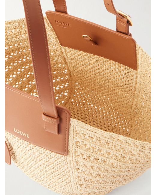 Loewe Natural Paula's Ibiza Hammock Cabas Leather-Trimmed Raffia Tote