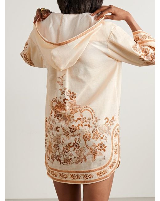 ワンピース ZIMMERMANN ASCENSION COTTON MINI DRESS ZIMMERMANN Ascension hooded printed cotton mini dress | NET