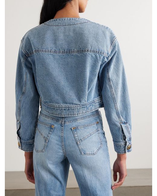 Zimmermann Blue Cropped Denim Jacket