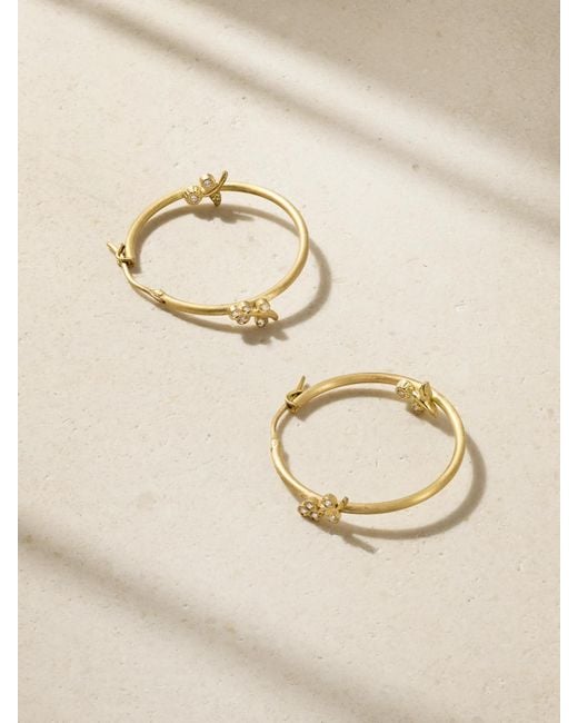 Ileana Makri Natural Medium 18-Karat Diamond Hoop Earrings