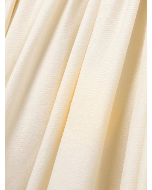 Gabriela Hearst White Sirona Paneled Gathered Wool, Silk And Linen-Blend Twill And Silk-Jersey Maxi Dress
