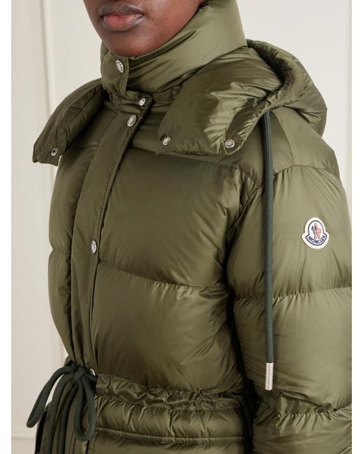 Moncler Green Sesie Hooded Quilted Shell Down Jacket