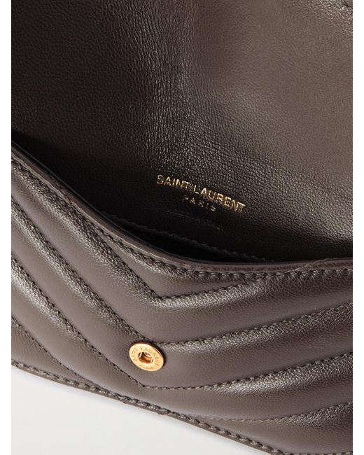 Saint Laurent Brown Cassandre Matelassé Leather Wallet