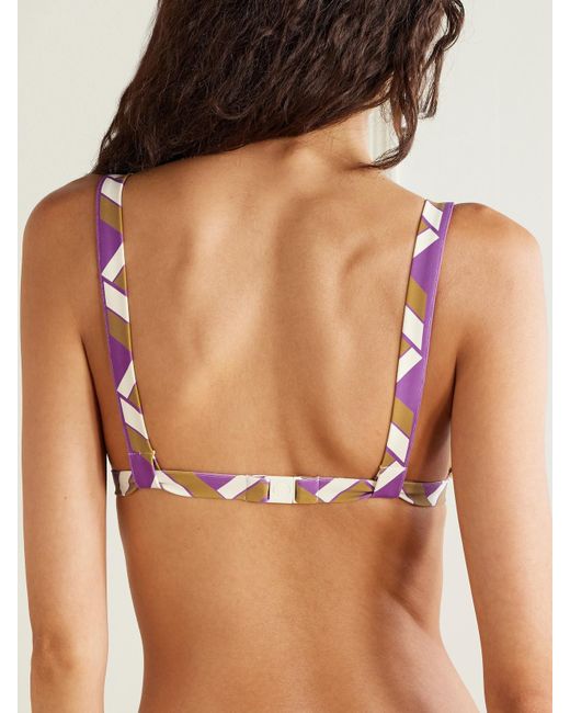 Eres Pink Must Embellished Printed Triangle Bikini Top