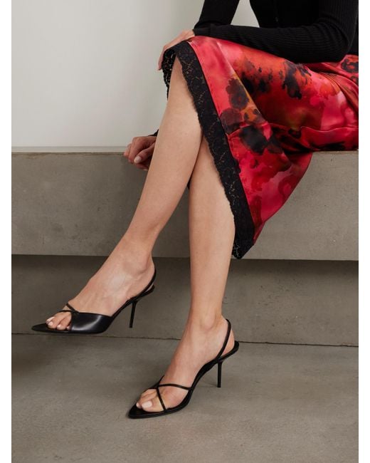 Victoria Beckham Black Harlow Leather Slingback Sandals