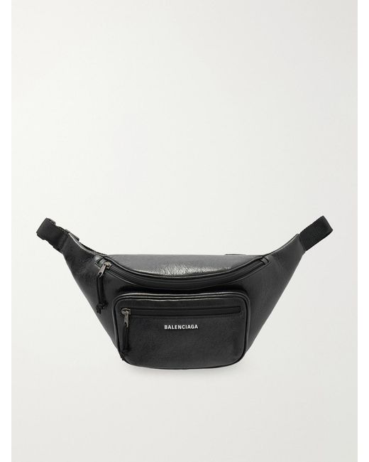 Balenciaga Black Explorer Textured-Leather Belt Bag