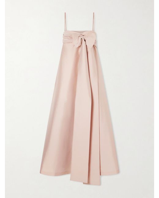 BERNADETTE Pink Bailey Bow-Detailed Taffeta Gown