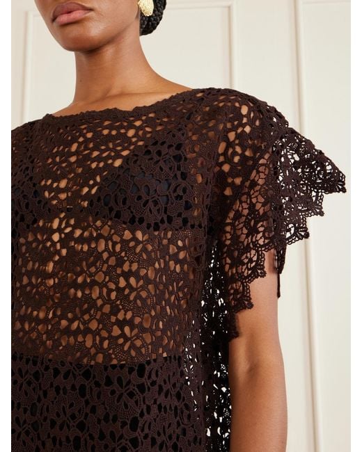 Suzie Kondi Black Kristina Crocheted Cotton Mini Dress