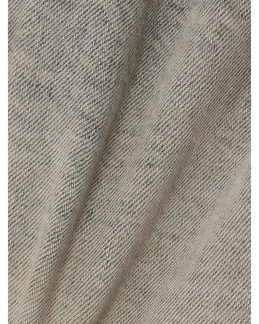 Rick Owens Gray Layered Denim Shorts