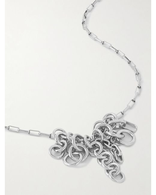 Laura Lombardi White Sabbia Platinum-Plated Necklace