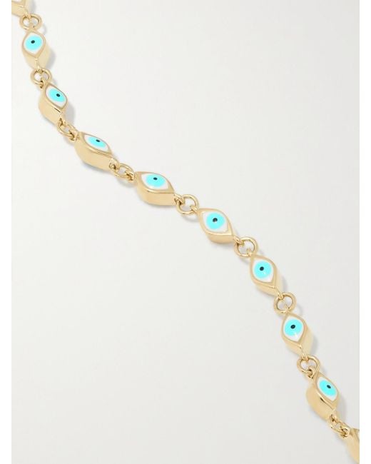 Sydney Evan Blue Mini Evil Eye 14-Karat And Enamel Bracelet