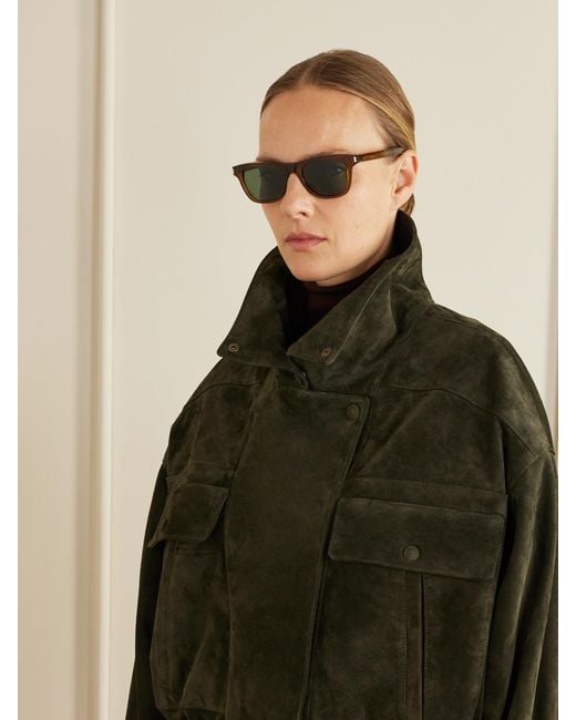 Saint Laurent Brown D-Frame Acetate Sunglasses