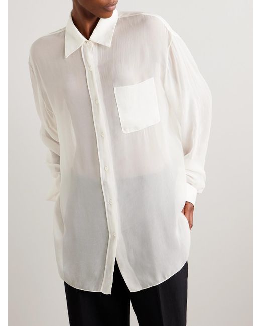The Row Natural Nesson Chiffon Shirt