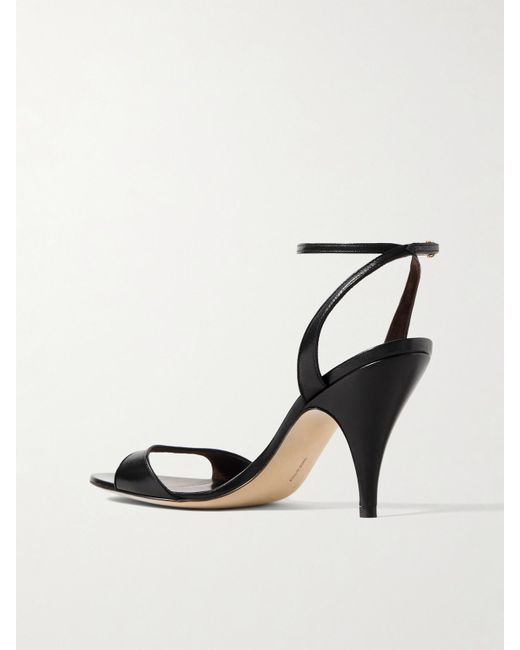 The Row Black Vika Leather Sandals