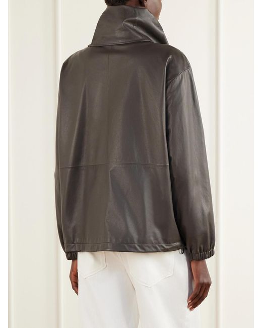 Loewe Black Scarf-Detailed Leather Jacket