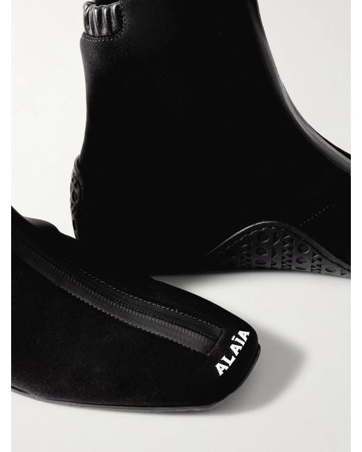 Alaïa Black Basket Neoprene High-Top Sneakers
