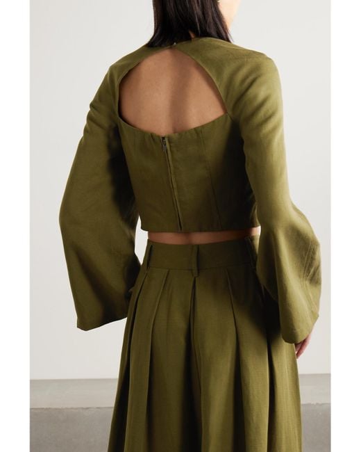 Mara Hoffman Green Net Sustain Julia Verkürztes Oberteil Aus Einer Mischung Aus Tencel Lyocell Und Leinen Mit Cut-Outs
