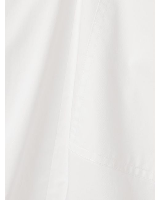 Tibi White Oversized Cutout Cotton-Poplin Shirt
