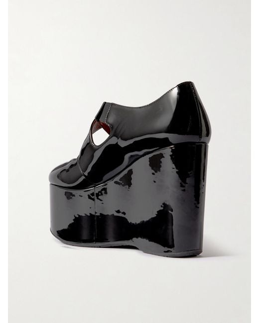 Alaïa Black Patent Wedge Shoes