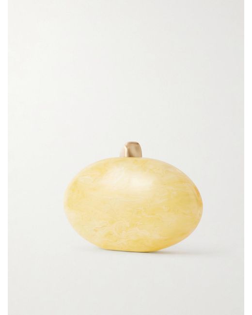 Cult Gaia Yellow Eviana Marble-Effect Clutch