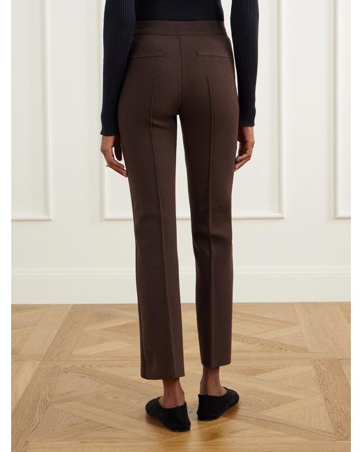 High Sport Brown Geo Kick Cotton-Blend Cropped Flared Pants