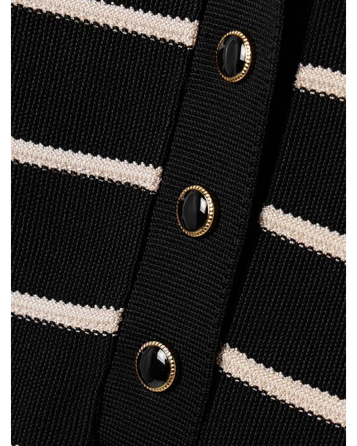 Zimmermann Black Crush Striped Stretch-Knit Top