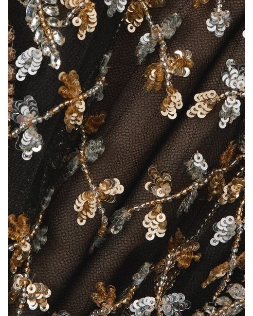 Oscar de la Renta White Crystal, Bead And Sequin-Embellished Pleated Tulle Midi Dress