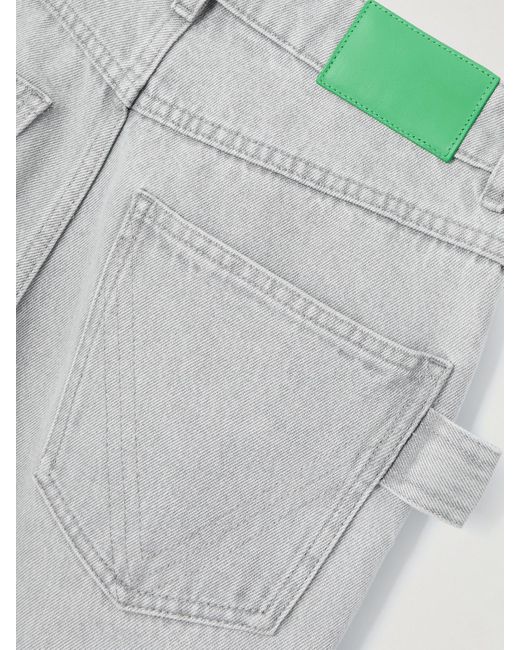 Bottega Veneta Gray High-Rise Straight-Leg Jeans