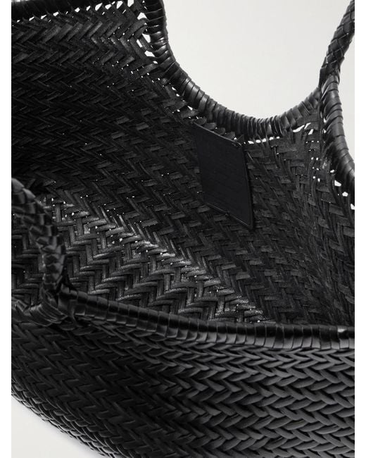 Dragon Diffusion Black Nantucket Large Woven Leather Tote