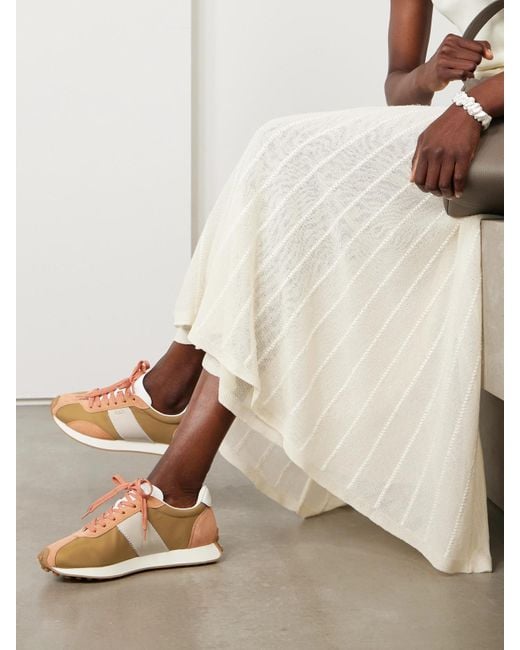 Tod's Pink Sportivo Active Sneakers Aus Shell Mit Veloursleder- Und Lederbesätzen