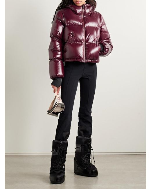 Aztech Mountain Purple Minnie Nuke Hooded Quilted Down Ski Jacket