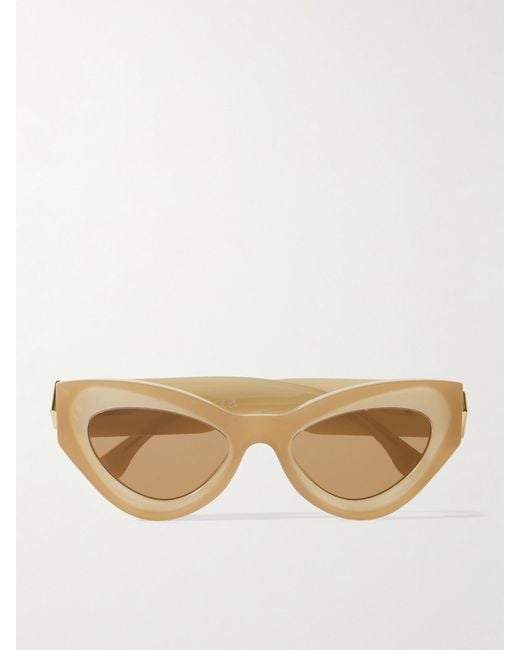 Fendi Natural Ff Diamonds Cat-Eye Acetate Sunglasses