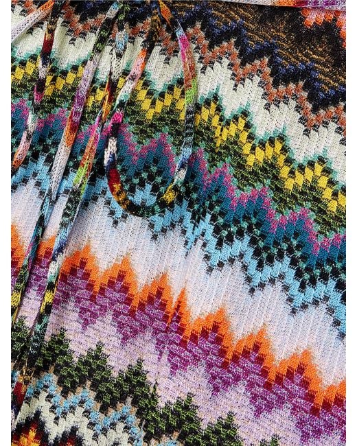 Missoni Multicolor Mare Striped Metallic Crochet-Knit Maxi Wrap Skirt