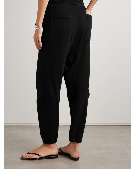 Nili Lotan Black Dulce Cotton-Jersey Track Pants