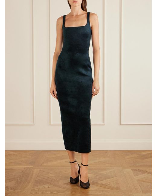 Alaïa Blue Velvet Midi Dress
