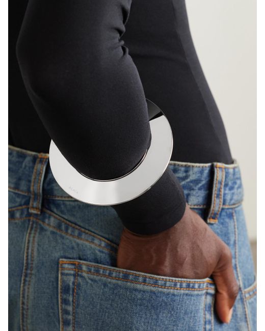 Alaïa White Blade-Tone Bangle