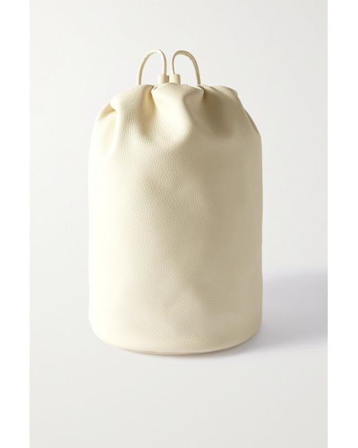 The Row Sporty Textured leather Backpack In Natural Lyst