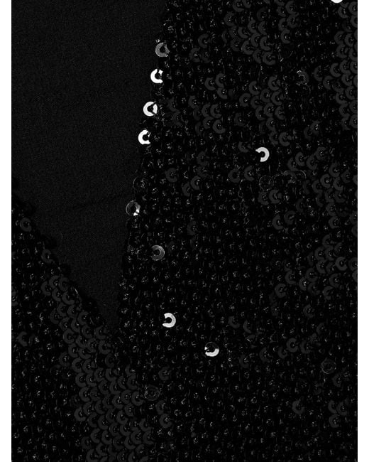 Robe Midi En Jersey À Sequins Et À Perles La Ligne en coloris Black