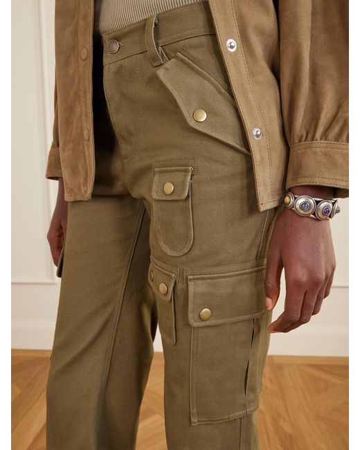 Isabel Marant Natural Josine Organic Cotton-Twill Wide-Leg Cargo Pants