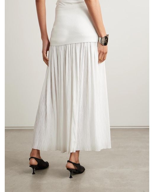 Proenza Schouler White Paige Pleated Crepon And Stretch-Knit Maxi Skirt