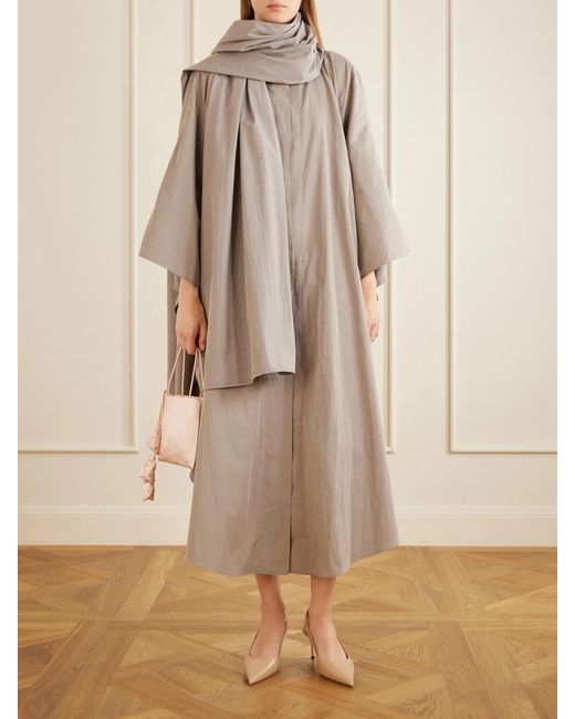Magda Butrym Natural Scarf-Detailed Cotton-Blend Trench Coat