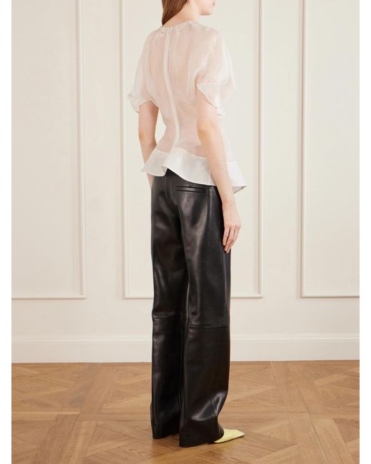 Khaite White Rumi Silk Organza Top