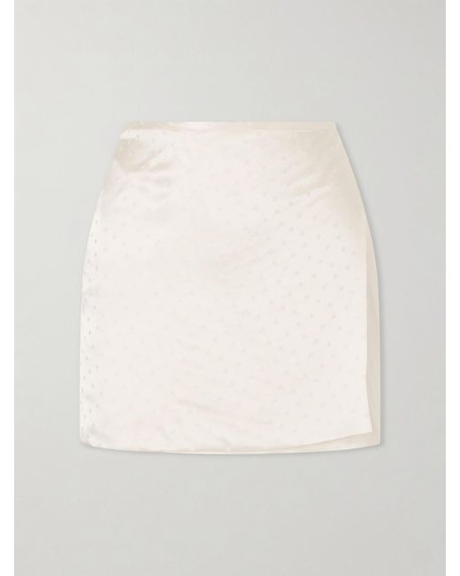 Aflalo Natural Shejo Polka-Dot Satin-Jacquard Mini Skirt