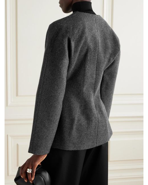 Rohe Black Cardigan Aus Wolle Mit Lederbesätzen