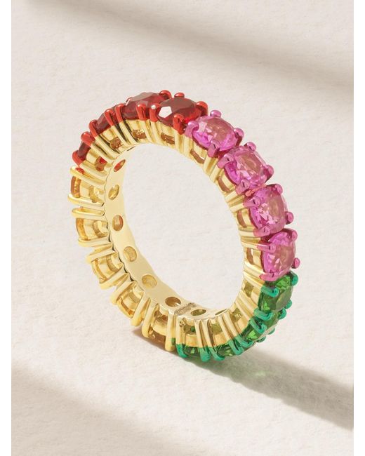 Yvonne Léon Pink Alliance Rivière 9-Karat, Citrine And Crystal Ring