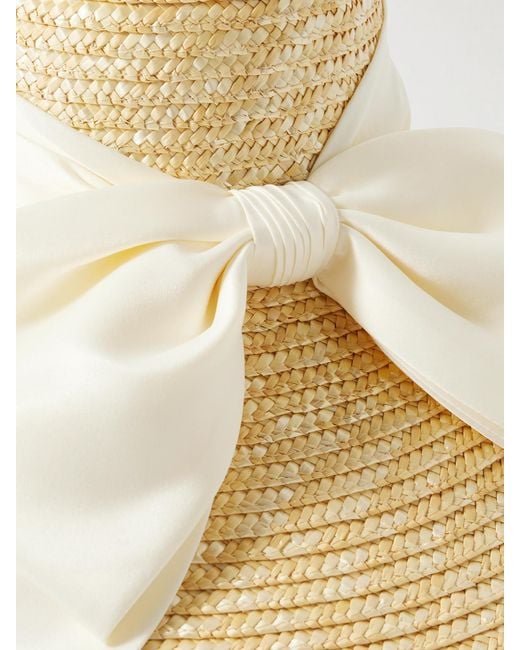 Eugenia Kim Natural Mirabel Grosgrain-Trimmed Straw Sunhat