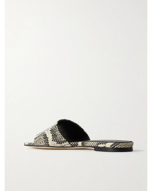 Aeyde Multicolor Anna Snake-Effect Leather Slides